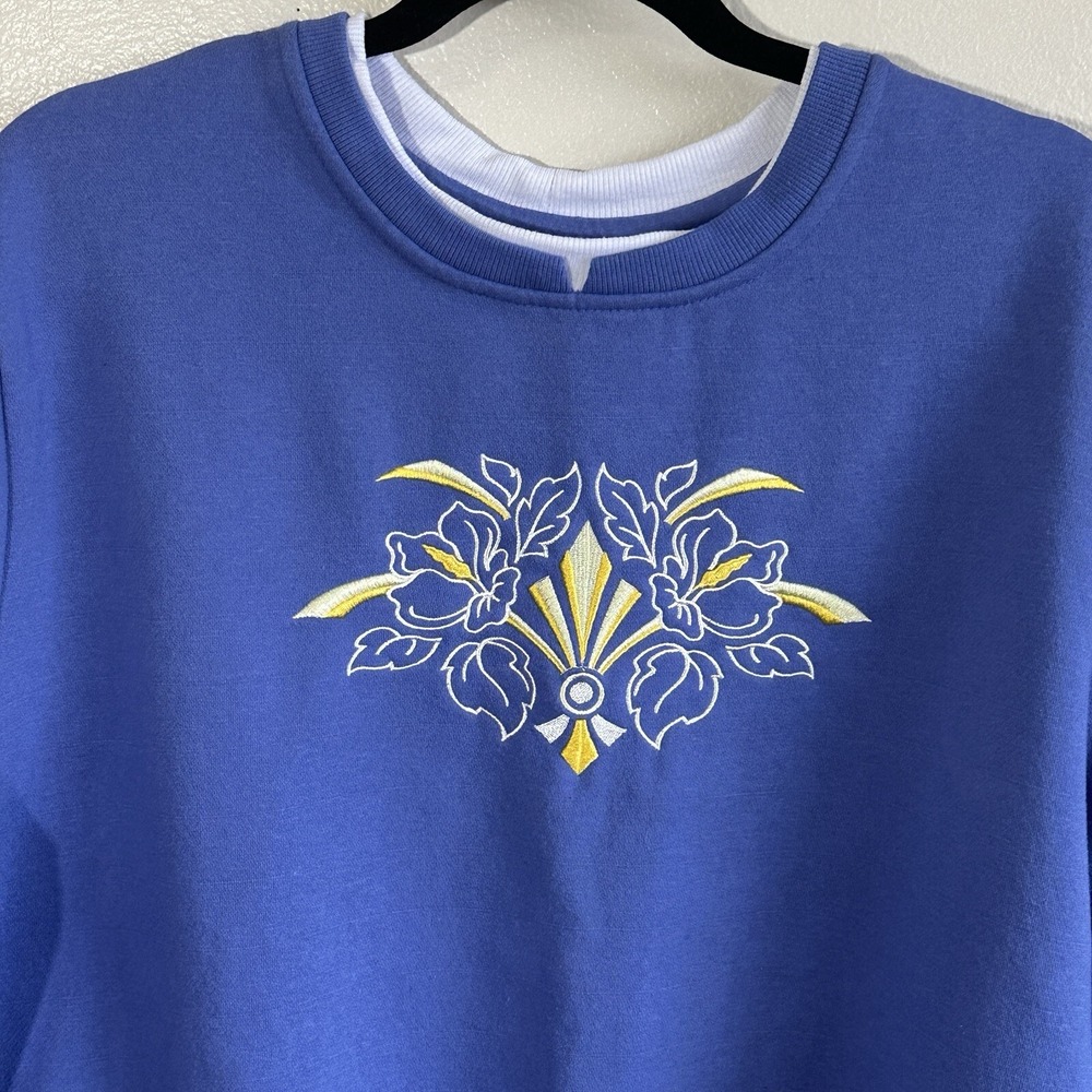 Pembrook Vintage 90's Women's‎ XXL Grandma Sweatshirt Embroidered Long Sleeve - Picture 2 of 8